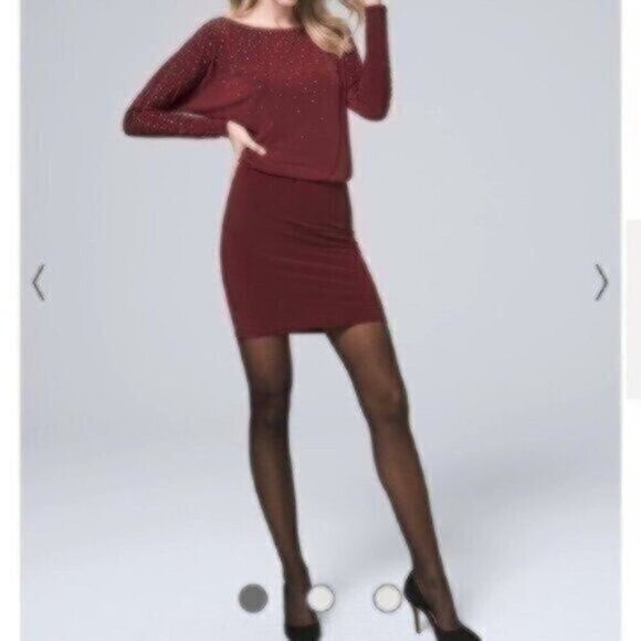 White House Black Market Dresses & Skirts - NWOT White House Black Market Stud-Detail Knit Blouson Dress